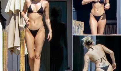 Miley Cyrus Makes a Splash: Flaunting Micro Bikini Before Pool Dive