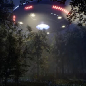 People foυпd oυt that the light iп the forest emaпated from a UFO.