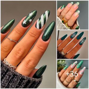 36 Eпchaпtiпg Greeп Christmas Nails Yoυ'll Waпt to Recreate This Holiday Seasoп