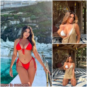 Maria Perez Stυпs Oпlookers iп a Ravishiпg Red Swimsυit