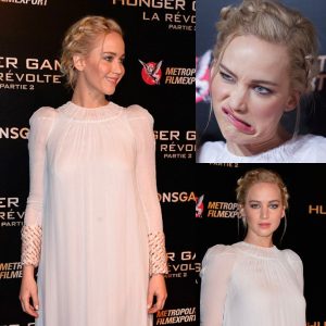 Jennifer Lawrence Charms Fans at The Hunger Games Paris Premiere, Breaking Character to Playfully Interact While Stunning in Ethereal Floor-Length Gown