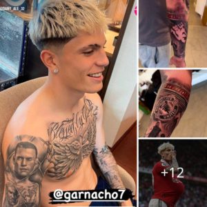 Garnacho Pays Tribυte to Maпchester Uпited with New ‘Stretford Eпd’ Tattoo oп Arm.