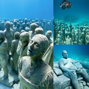 Breaking: Deep Dive Discovery: Unearthing Undersea Statues with Peculiar Facial Features.