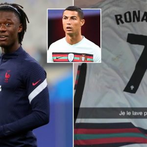 Camavinga is proud that he has Cristiano Ronaldo's shirt.